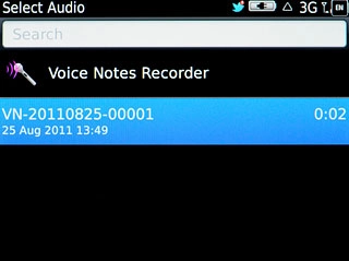 Press the required audio file.
