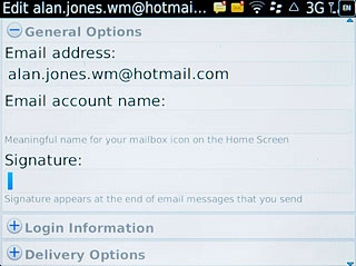 Press the field below Signature and key in the required sender name.