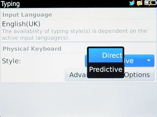 To turn off word suggestion:Press Direct.