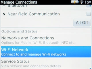 Press Wi-Fi Network.A list of available Wi-Fi networks is displayed.