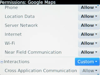Press the drop down list next to Interactions.