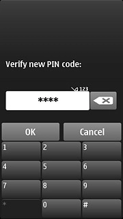 Key in the new PIN again and press OK.