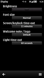 Press Screen/keylock time-out.