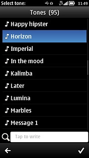 Press the required ringtone to listen to it.