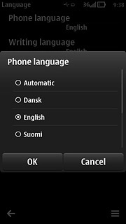Press the required language.