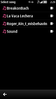 Press the required audio file.