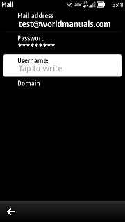 Press Username and key in your username.
