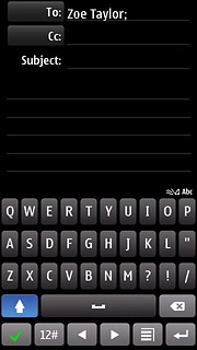 Press the text input field.Write the text for your email message.