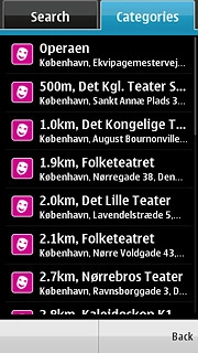 Press the required destination.The selected destination is displayed as a point on the map.