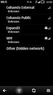 A list of Wi-Fi networks within range is displayed.Press the required Wi-Fi network.Follow the instructions on the display to select security settings, if required.