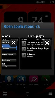 Press the cross next to the required application to end it.