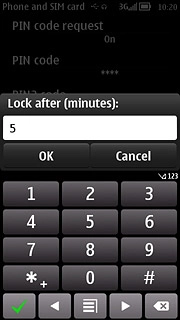 Key in the required number of minutes.Press OK.