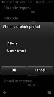 To turn off the phone lock code:Press None.
