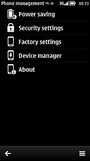 Press Factory settings.