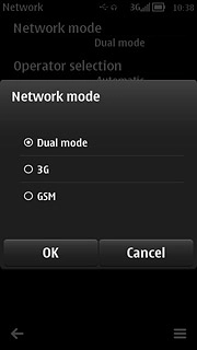 Press Dual mode, 3G or GSM.