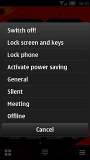 To turn on flight mode:Press Offline.