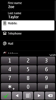 Press Mobile or Telephone and key in the required phone number.
