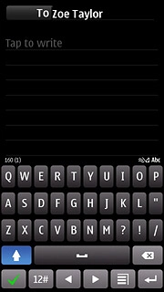 Press the text input field.Write the text for your text message.