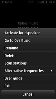 Press Activate loudspeaker or Deactivate loudspeaker (depending on the current setting).