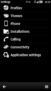 Press Application settings.