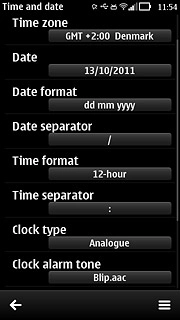 Press Clock alarm tone.Go to the required folder.