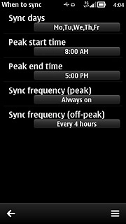 Press Sync frequency (off-peak).