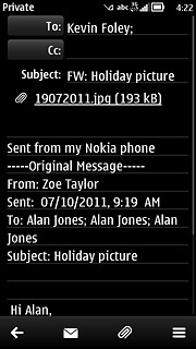 Press the send icon.