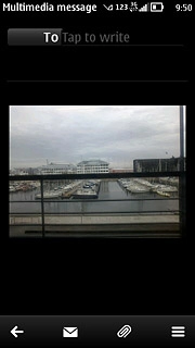 A picture message containing the picture or video clip is created.Press To.