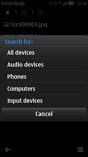 Press All devices or the required device type.Your phone now searches for devices and after a moment, a list of Bluetooth devices within range is displayed.