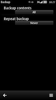 Press Backup contents.