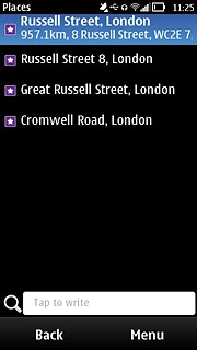 Press the required destination.