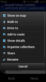 Press Walk to or Drive to.