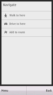 Press Walk to here or Drive to here.