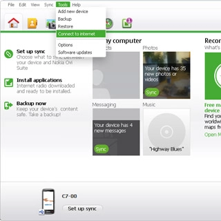 Select Connect to internet.An internet connection from your computer via your phone is established.
