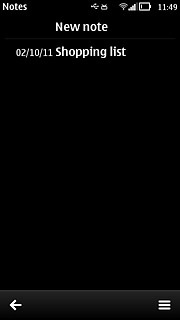 Press New note.Write the text for the note.