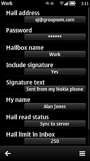 Press My name.Key in the required sender name.