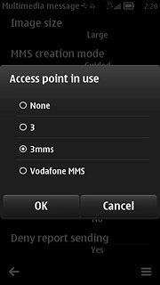 Press Vodafone MMS.