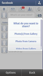 To upload a saved picture:Press Photo(s) from Gallery.