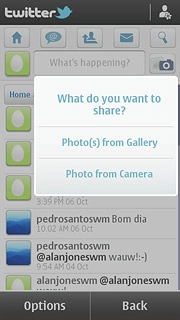 To upload a saved picture:Press Photo(s) from Gallery.