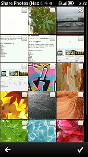 When a picture is ticked (V), it's selected.
