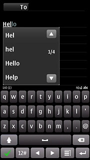 Press the required word to insert it.