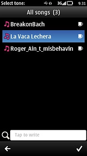 Once you've found a ring tone you like, press the confirm icon.