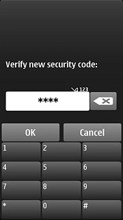 Key in the new phone lock code again and press OK.