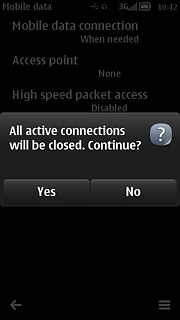 If required, press Yes to confirm.