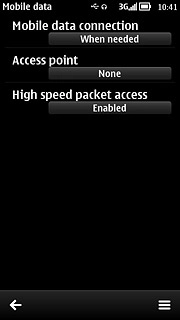 Press High speed packet access to select Enabled or Disabled.