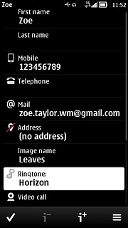 Press the confirm icon to save the information.