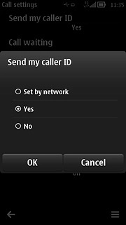 Press Yes, No or Set by network.