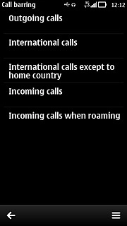 International calls except to home country