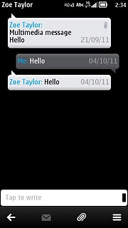 Press the text input field.Write the picture message.