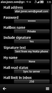 Press My name.Key in the required sender name.